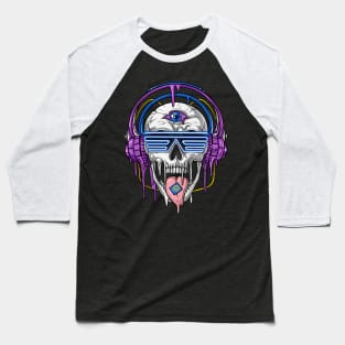 Psychedelic Melting Skull Baseball T-Shirt